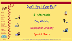 Don't Fret Your Pet website snapshot